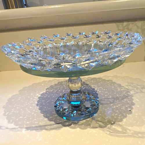 Clear faceted glass round - clear,