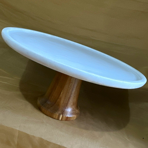 Round white heavy marble - round, cake