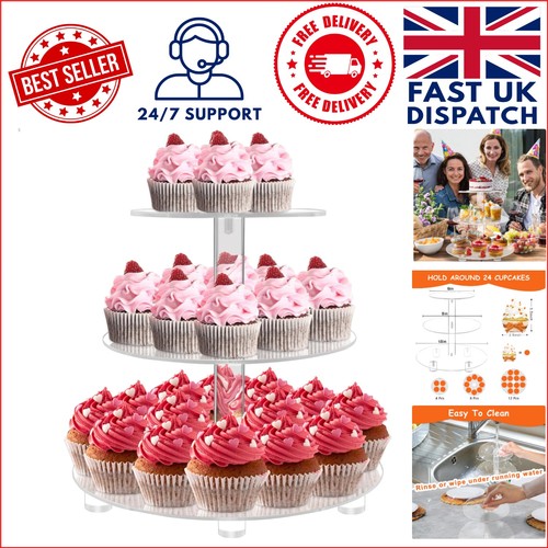 Clear acrylic cupcake stand - clear,