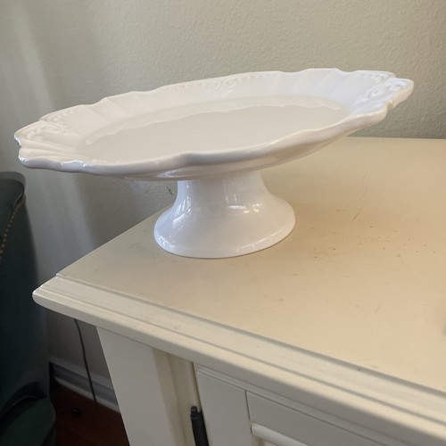 White pedestal cake stand - cake,