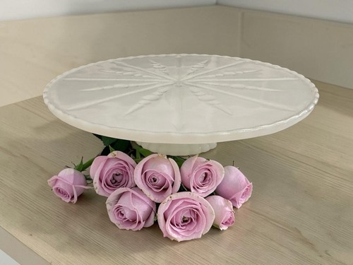 Milk glass pedestal - milk,