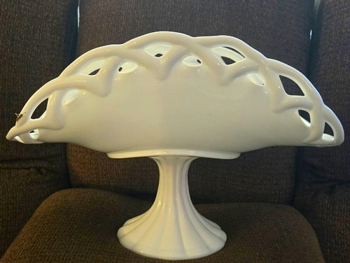 White ceramic oval openwork - ceramic,