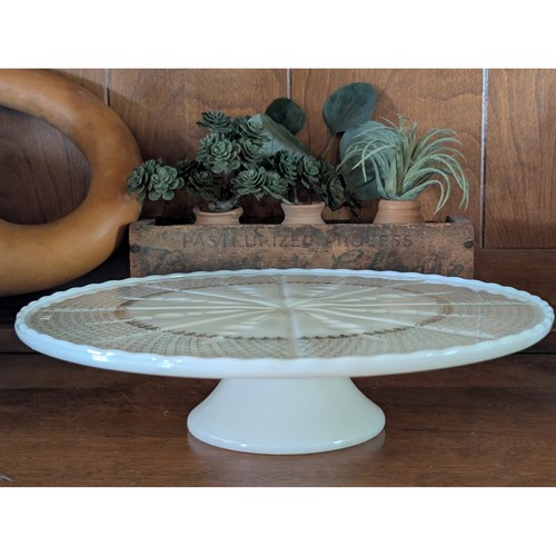 Vintage milk glass cake - vintage,