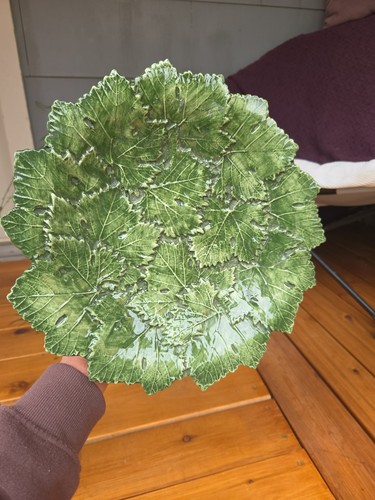 Vintage italian majolica leaf - italian,