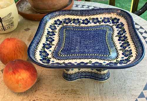 Polish pottery square pedestal - pottery,