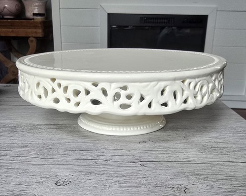 White ceramic round - ceramic, 8"