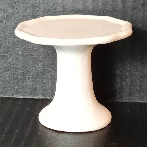 White ceramic round pedestal - ceramic,